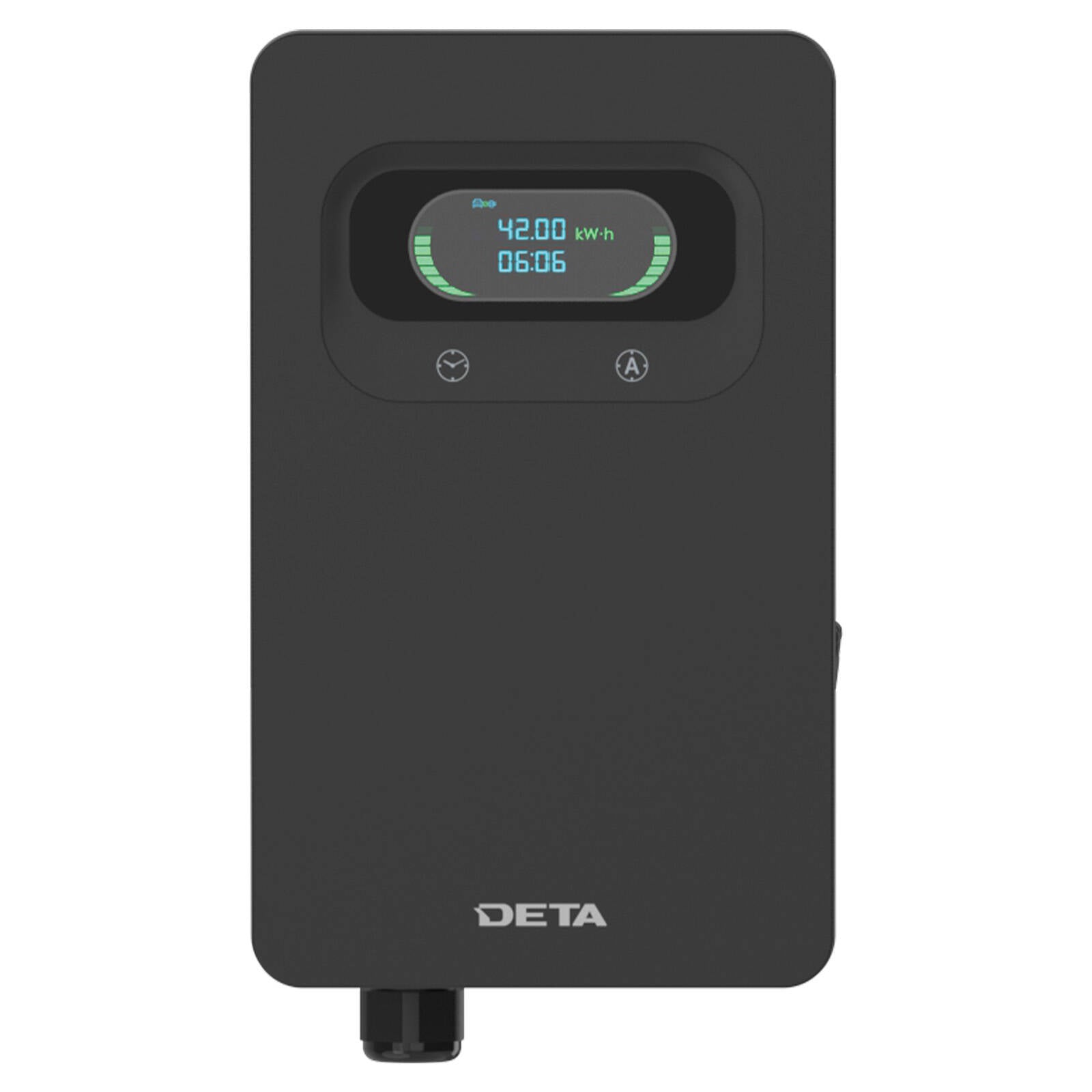 Deta 7kW Wall Mount EV Charger Untethered, Black EVA200-7C
