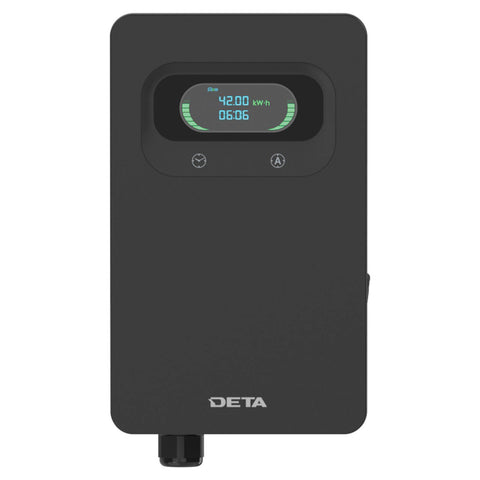 Deta 7kW Wall Mount EV Charger Untethered, Black EVA200-7C