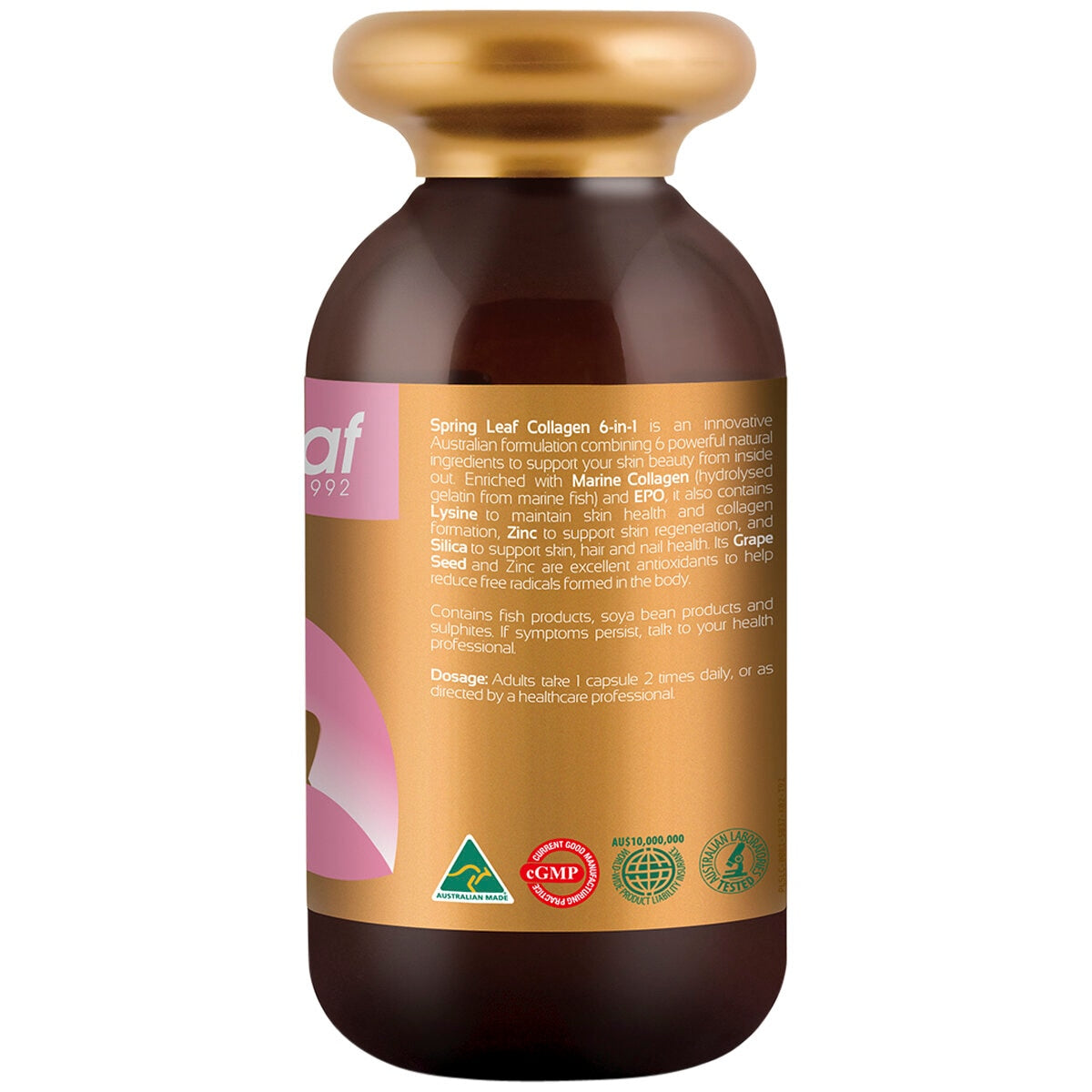 SpringLeaf Inner Beauty Collagen 6 In 1 180 Capsules - SuperSaverAU - view 2