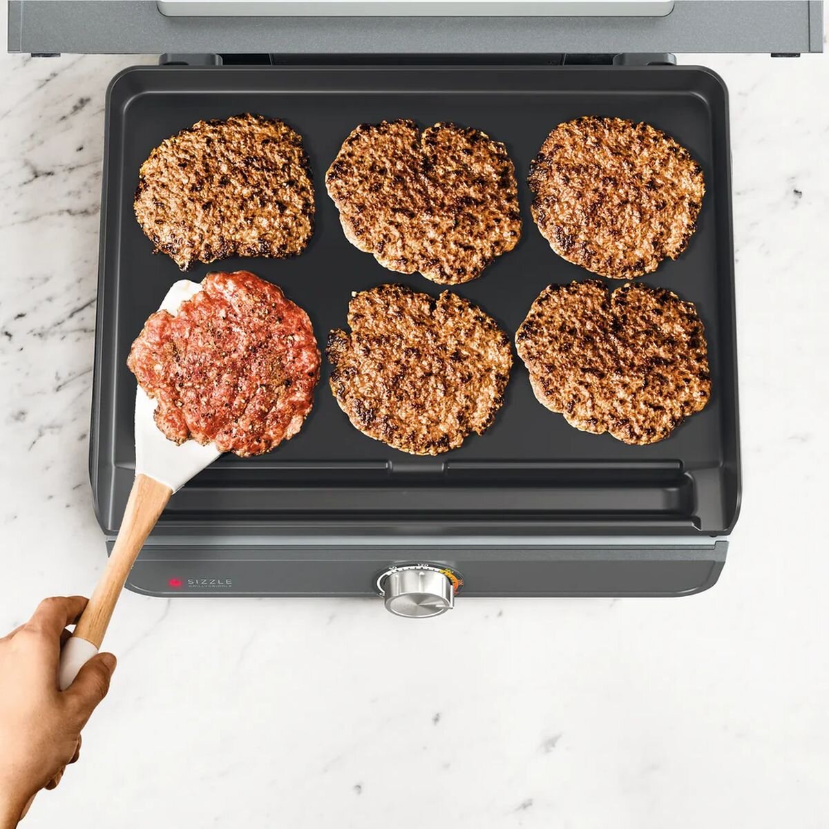 Ninja Sizzle indoor grill and flat plate - high-heat searing, 36cm non-stick plates - GR101