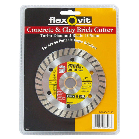 Flexovit Turbo Diamond Grinder Blade 105mm Metal Fast Cutting - SuperSaverAU - view 1