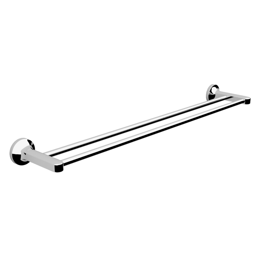 Caroma 600mm Sahara Double Towel Rail - Brass - Chrome Finish - Durable - SuperSaverAU - view 1