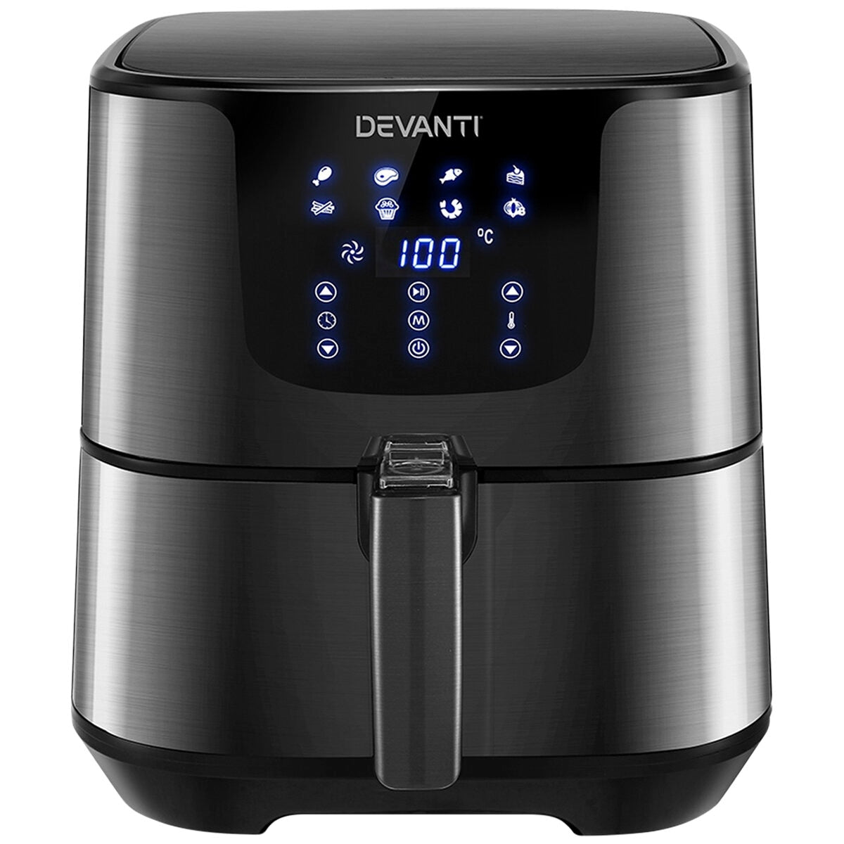 Devanti Digital Air Fryer 7L Black AF-K-G-5T6-SS-BK - SuperSaverAU - view 1
