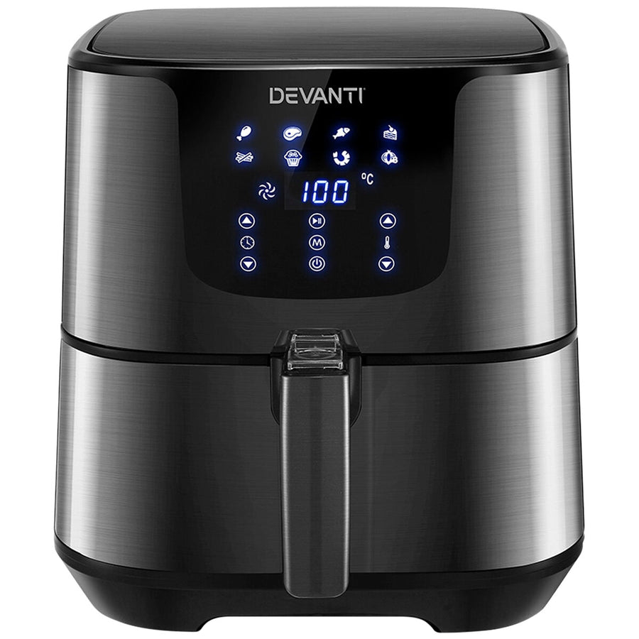 Devanti Digital Air Fryer 7L Black AF-K-G-5T6-SS-BK - SuperSaverAU - view 1