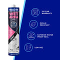 Selleys Wet Area Waterproof Silicone Sealant 300g Black - For Bathrooms, Kitchens & Laundries