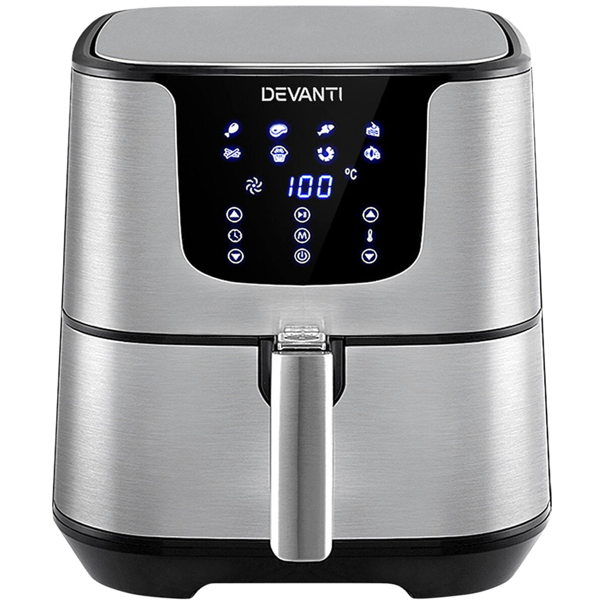 Devanti 7L Digital Air Fryer Silver AF-K-G-5T6-SS - SuperSaverAU - view 1