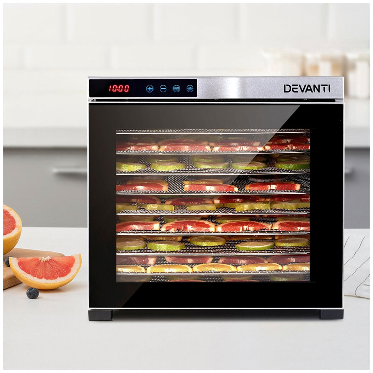Devanti 10 Tray Food Dehydrator Stainless Steel - SuperSaverAU - view 3