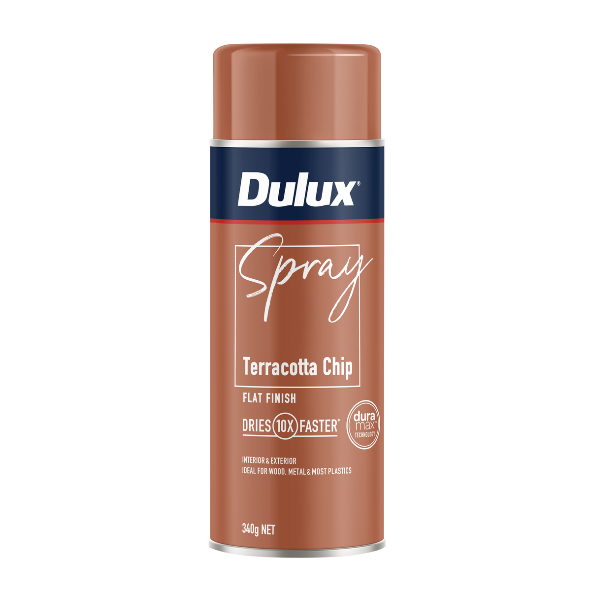 Dulux Spray Paint 340g Flat Terracotta Chip - Self-Priming - Fast Drying - SuperSaverAU - view 1