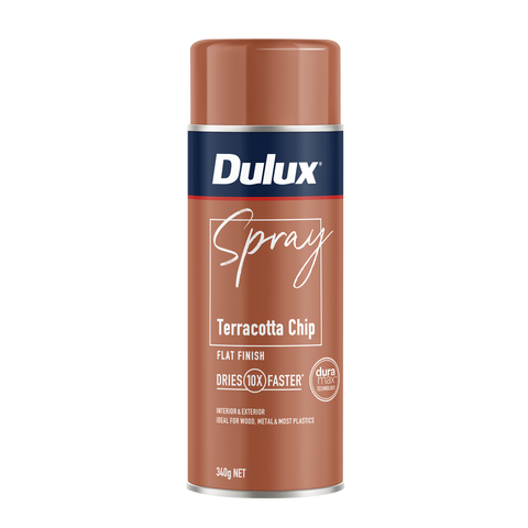 Dulux Spray Paint 340g Flat Terracotta Chip - Self-Priming - Fast Drying - SuperSaverAU - view 1
