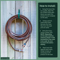 Garden Zen Green Steel Hose Tidy Wall Mount, 50m 12mm Hose Capacity Outdoor