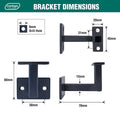 Carinya Black Flat Top Square Handrail Bracket 4 Pack - 38mm x 60mm x 70mm - Durable Support - SuperSaverAU - view 4