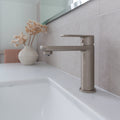 Caroma Luna Basin Mixer Brushed Nickel Lead Free Brass WELS 6 Star 4.5L/min