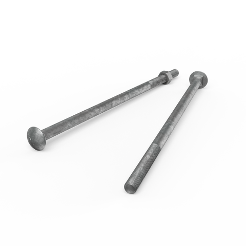 Zenith Hot Dip Galvanised Cup Head Bolts Nuts M12 x 300mm Durable - SuperSaverAU - view 1
