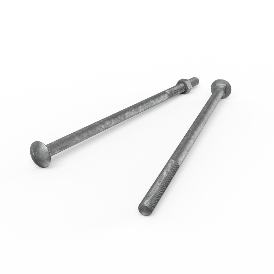 Zenith Hot Dip Galvanised Cup Head Bolts Nuts M12 x 300mm Durable - SuperSaverAU - view 1