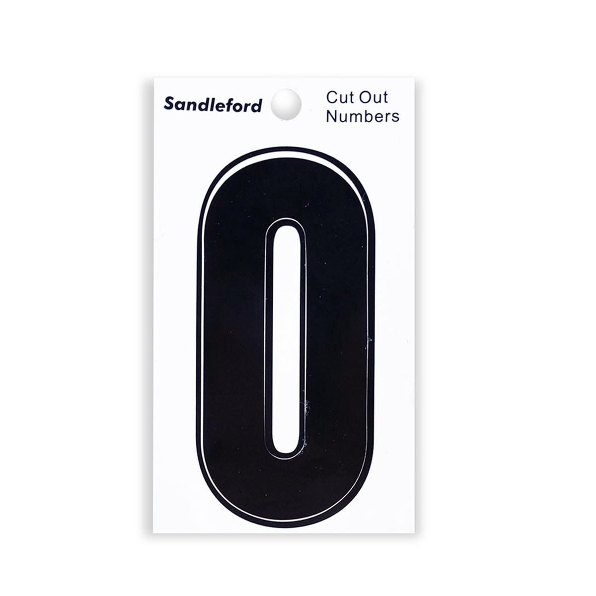 Sandleford 85mm Self Adhesive House Number 0 - Black - SuperSaverAU - view 1