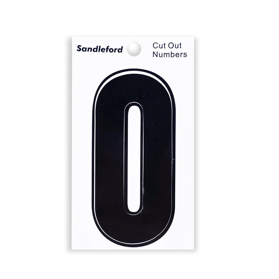 Sandleford 85mm Self Adhesive House Number 0 - Black - SuperSaverAU - view 1
