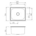 Oliveri 70L single bowl laundry tub - Polished stainless steel with right-hand tap hole - TI70RTH