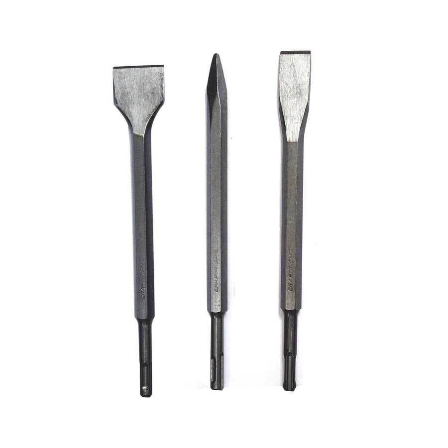 Craftright 3 Piece SDS Chisel Bit Set - Chrome Vanadium Steel - Durable - SuperSaverAU - view 1