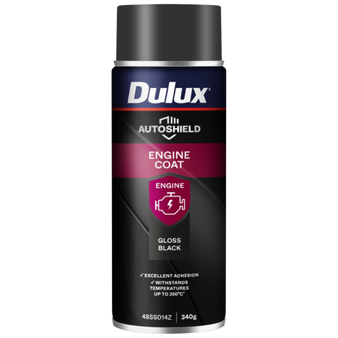 Dulux 340g Autoshield Engine Coat Spray Paint - Gloss Black - High-Temperature Resistance - SuperSaverAU - view 1