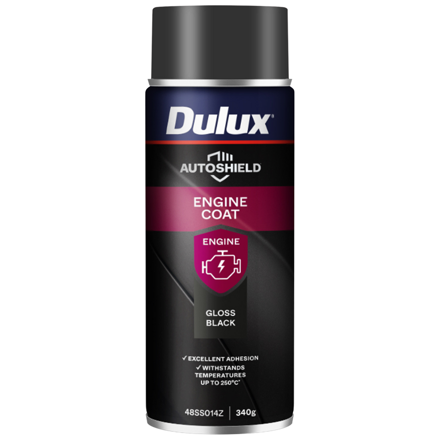 Dulux 340g Autoshield Engine Coat Spray Paint - Gloss Black - High-Temperature Resistance - SuperSaverAU - view 1