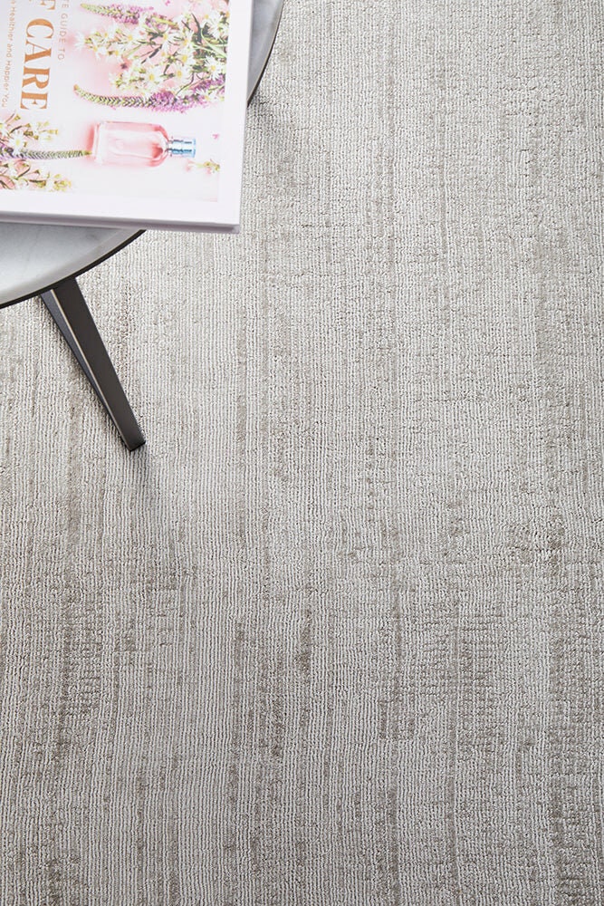 Rug Culture Bliss Medium Silver Viscose Rug 225x155cm - Hand Loomed - BLSSILV225X155