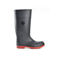 Bata Industrials Men's Jobmaster Knee Length Steel Cap Safety Gumboots Black/Red UK 10