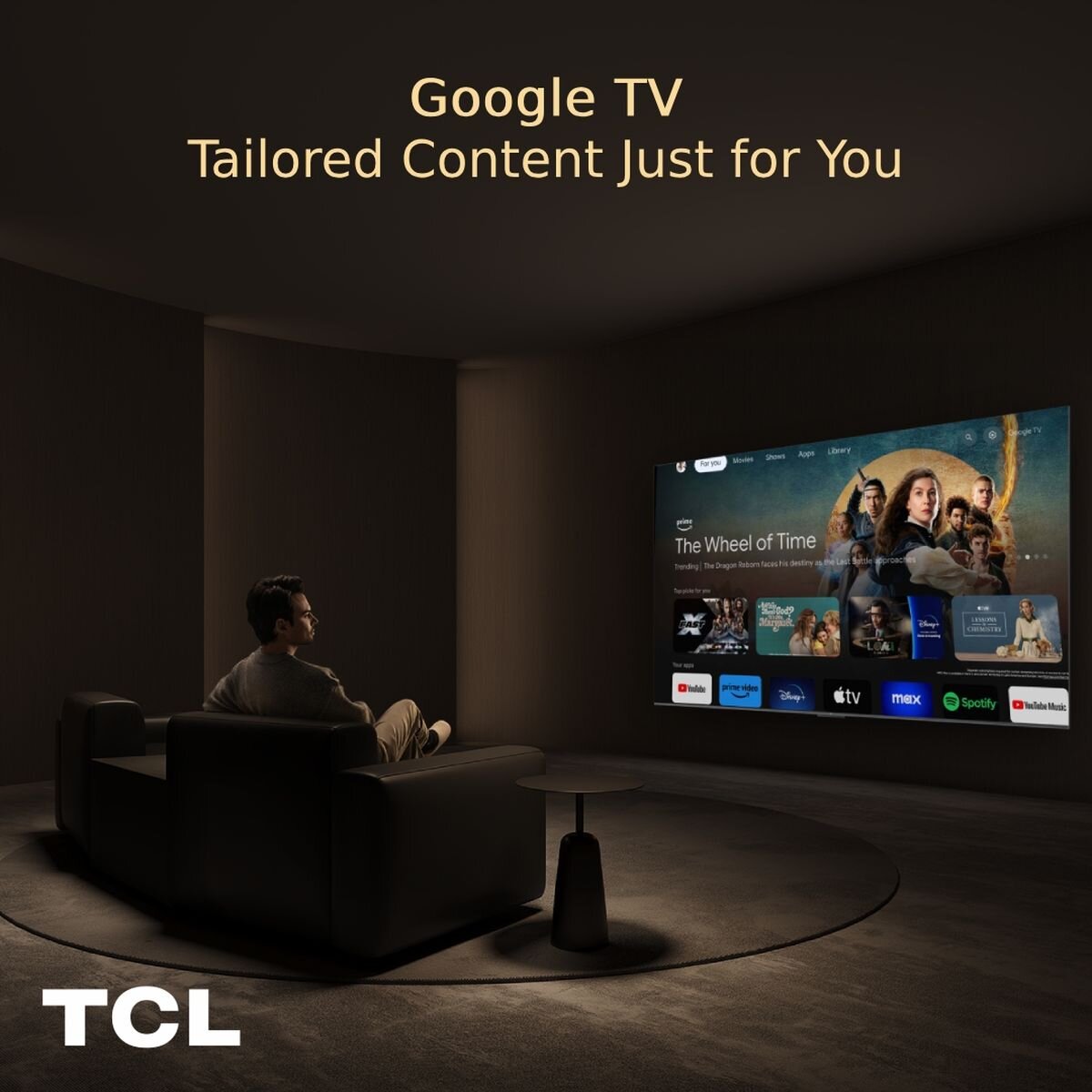 TCL C7K 50-Inch 4K Premium QD-Mini LED Google TV - 120Hz Native Refresh Rate, Dolby Vision - 50C7K