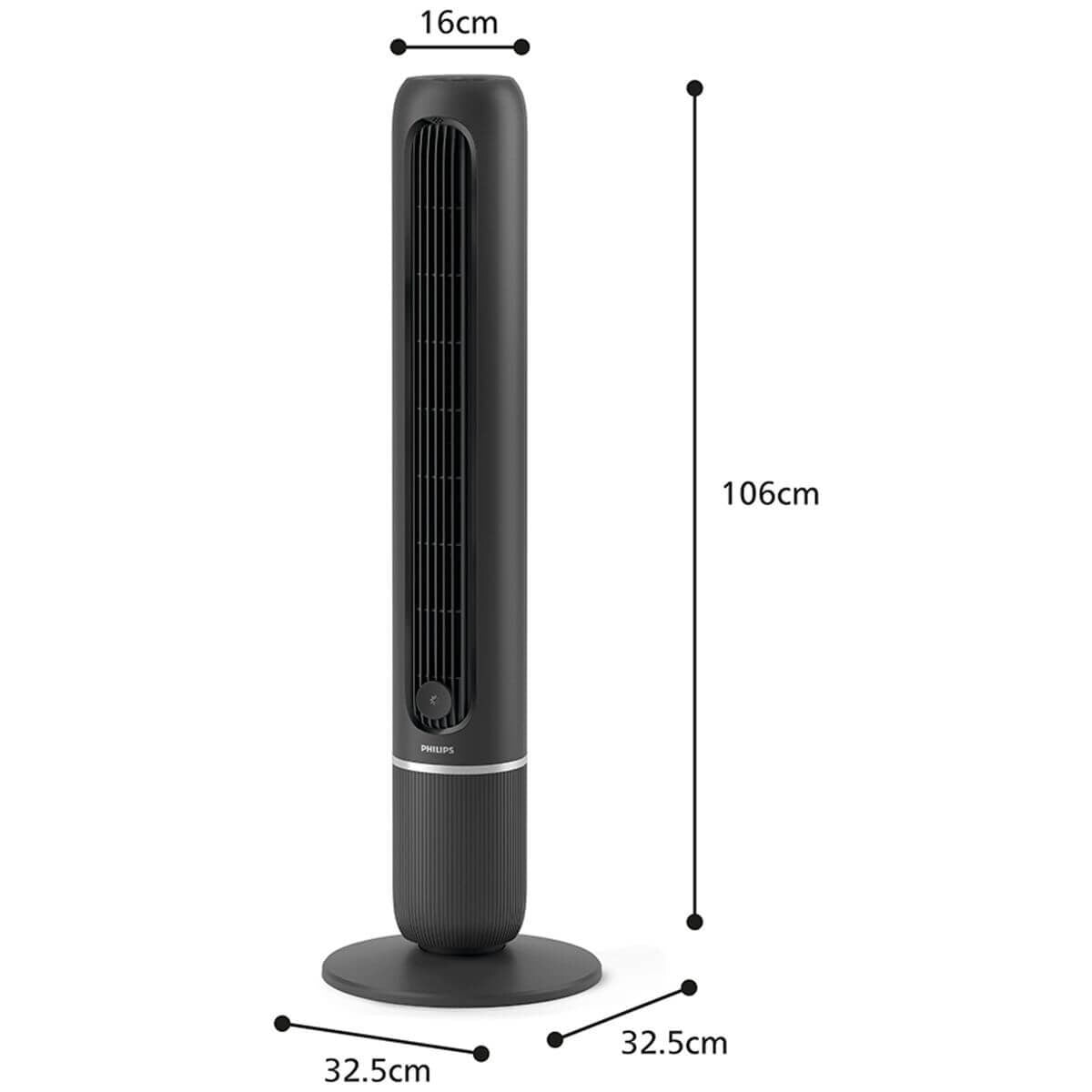 Philips 5000 Series tower fan - 5 speeds - SilentWings quiet operation - Charcoal - CX5550-01