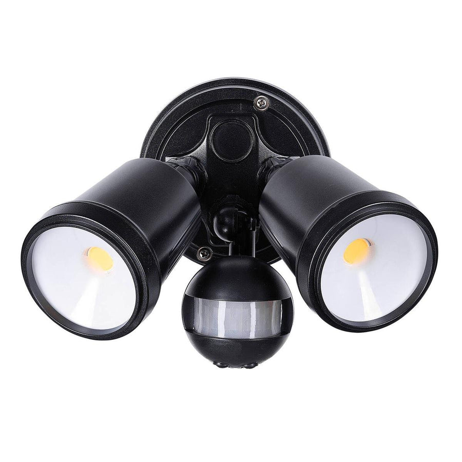 Brilliant Black Raptor III Twin Security Light - 20W - 1800 Lumens - PIR Sensor - Outdoor Use - SuperSaverAU - view 1
