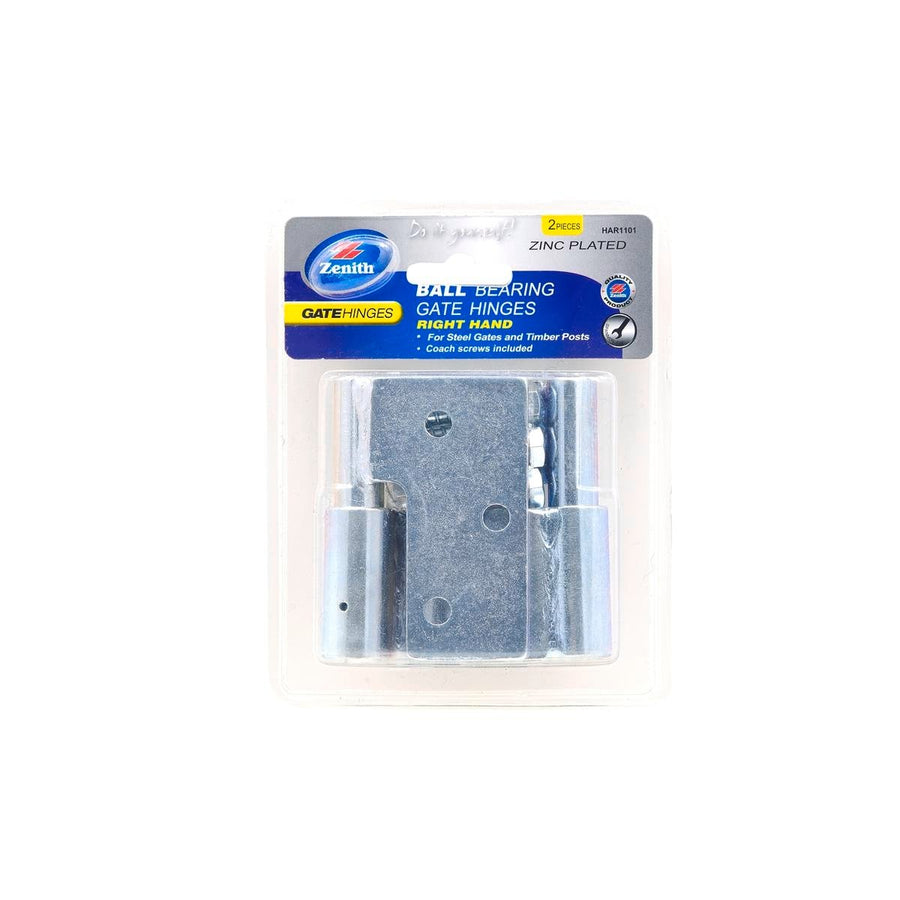 Zenith Right Hand Ball Bearing Gate Hinge 2 Pack Steel Zinc Plated - SuperSaverAU - view 1