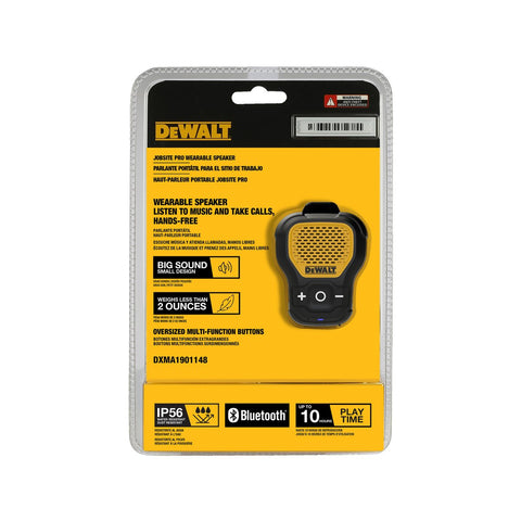 Dewalt Jobsite Pro Wearable Speaker Microphone - Bluetooth - 10-Hour Battery - IP56 Water Resistant - SuperSaverAU - view 2