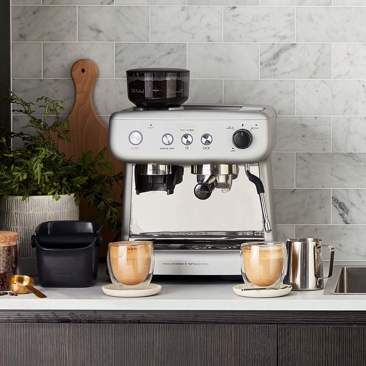 Sunbeam Barista Max espresso machine 2.8L - Silver, integrated grinder, 58mm group head - EM5300S