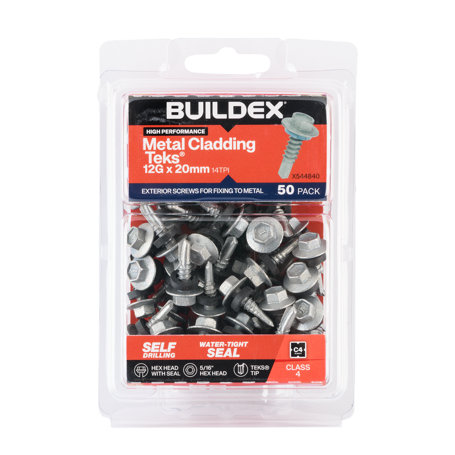 Buildex 12g x 20mm Cladding Fencing Teks Screws - 50 Pack - Self-Drilling - Corrosion-Resistant - SuperSaverAU - view 1