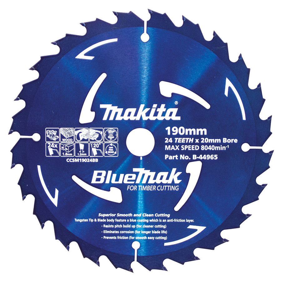 Makita Bluemark 190mm 24T Circular Saw Blade for Wood