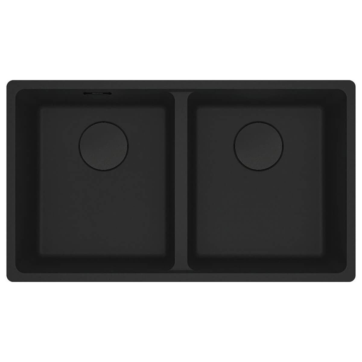 Franke Maris double bowl topmount granite sink - Matte Black, extension drainer - MRG620-3535MBFPC