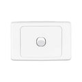 DETA 1 Gang Single Light Switch - White Polycarbonate Horizontal 240V