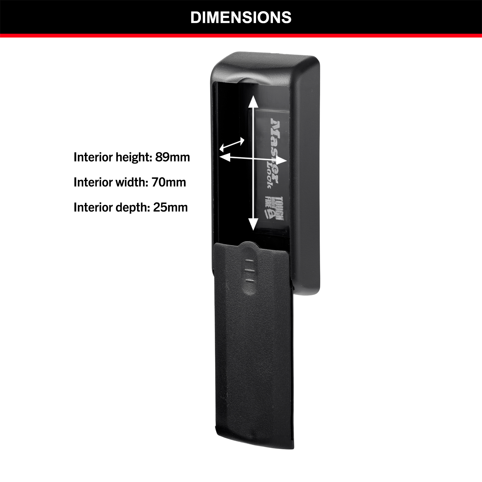 Master Lock 207DAU Magnetic Key Case, Hidden Spare Key Holder for Steel Surfaces