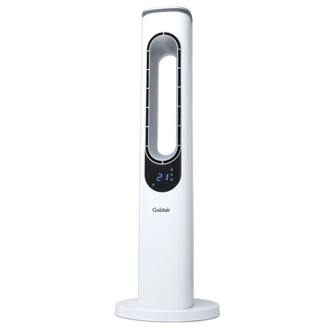 Goldair 94cm bladeless tower fan - 3 speeds - remote - fifteen hour timer - mood lighting - GCTF530