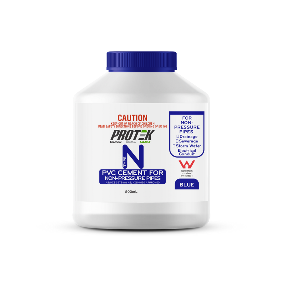Protek 500ml Type N Blue PVC Cement for Non-Pressure Pipes