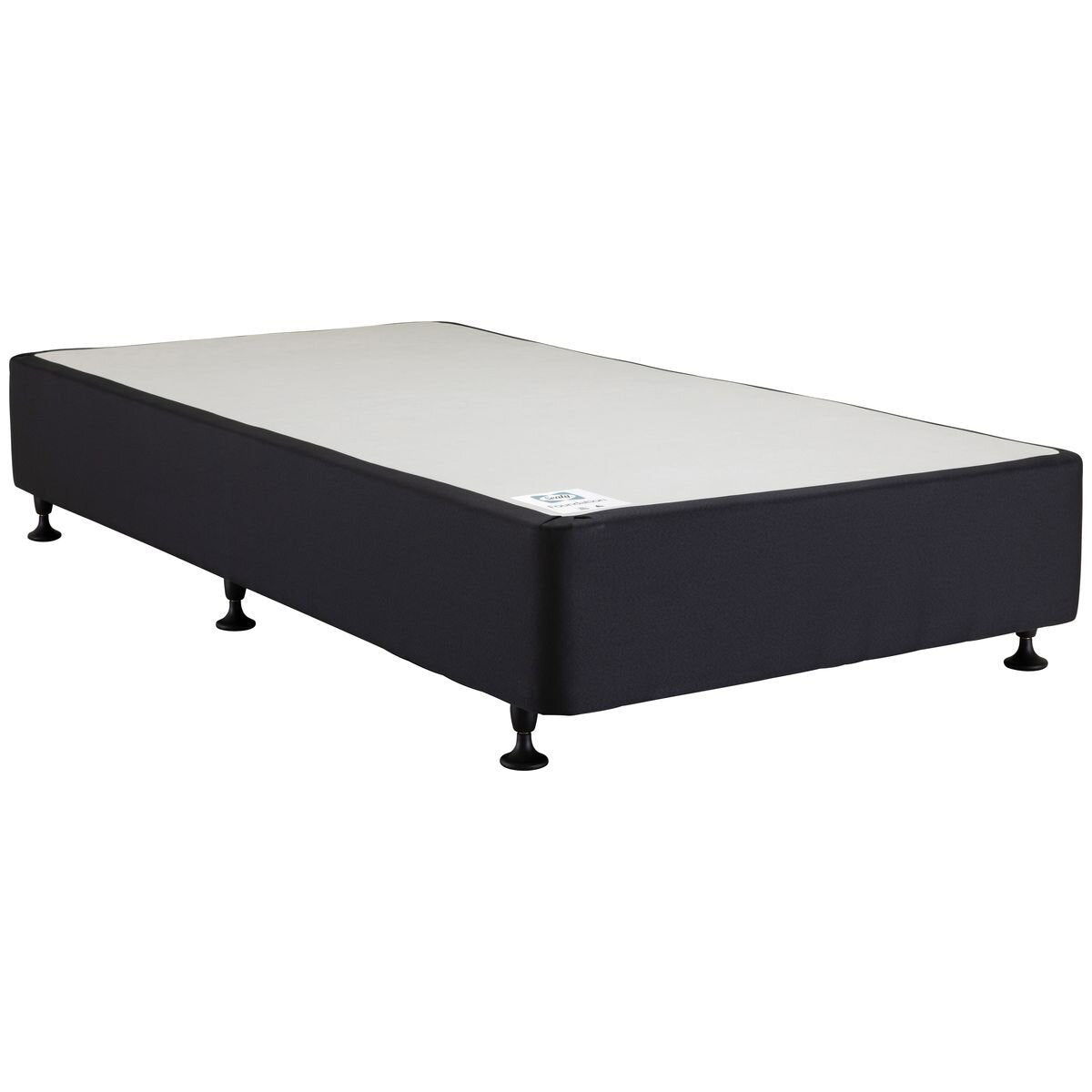 Sealy Long Single Advantage Base - Charcoal Fabric, Plastic Legs, Made in Australia - 905701