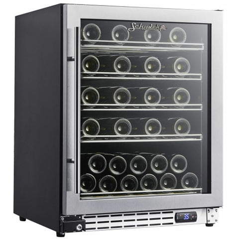 Schmick 44 Bottle Wine Storage Cabinet 132L - Stainless Steel, Triple Glazed Low E Glass - JC132W