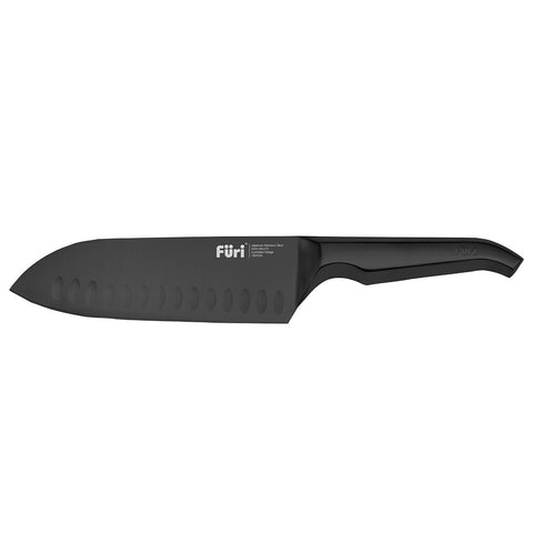 Furi Pro Jet Black East/West santoku knife 17cm - black finish - 25 year warranty against defects - 41480