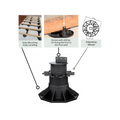 Builders Edge Bigfoot XL Adjustable Pedestal Feet 70-170mm Black Plastic Decking Support
