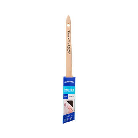 Monarch 25mm Rat Tail Angled Trim Paint Brush, Synthetic Filament, Stainless Steel Ferrule