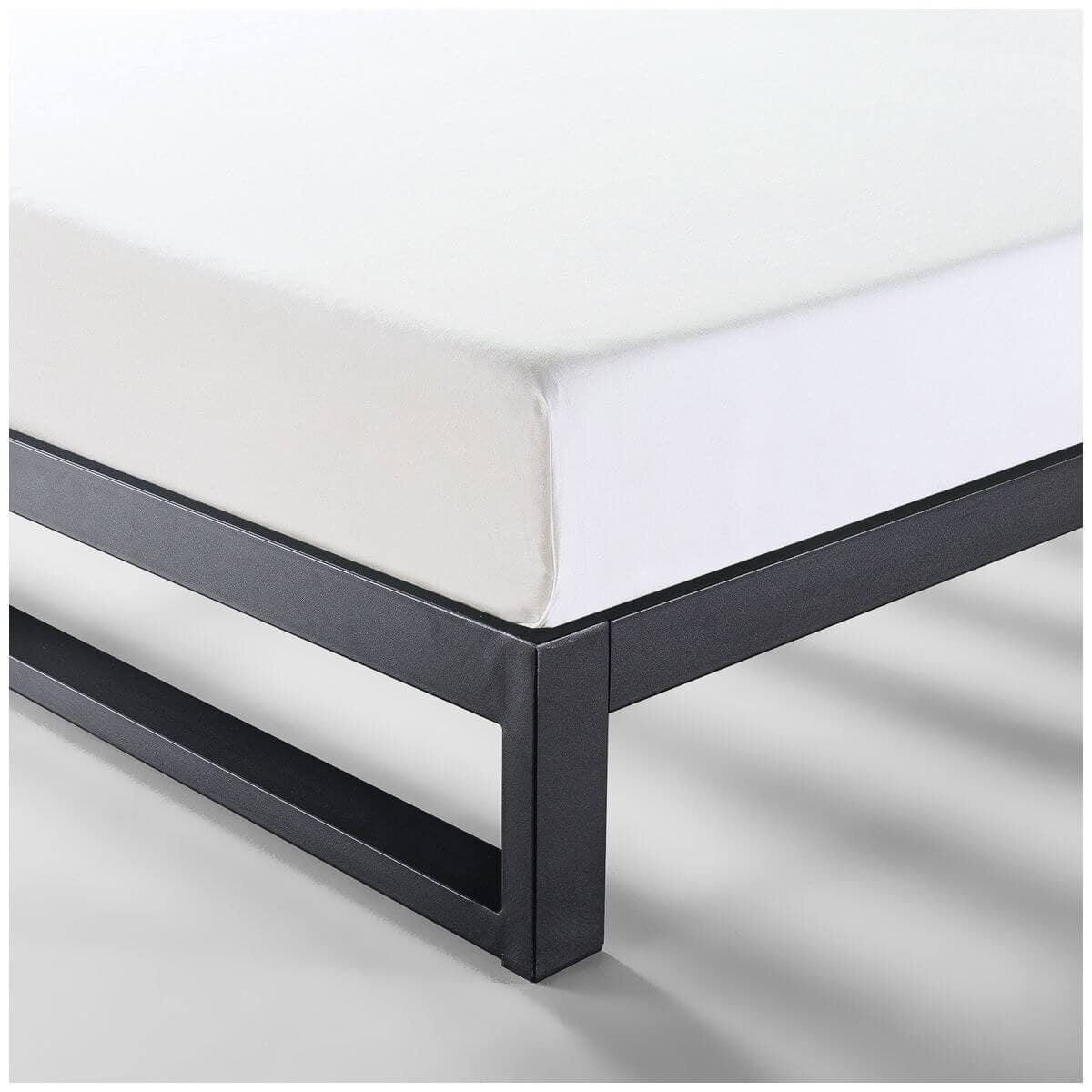 Zinus Single 18cm Low Metal Bed Frame - Black, Steel Frame with Wood Slats - AU-SSBF-7S