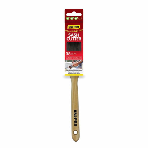 UNi-PRO 38mm You Can Do It Sash Cutter Paint Brush Timber Stainless Steel Smooth Finish - SuperSaverAU - view 1