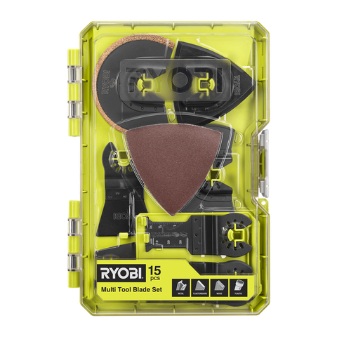 Ryobi 15 Piece Multi Tool Accessory Set - 80mm Sanding Sheets & Blades - RMTB152 - SuperSaverAU - view 1
