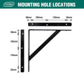 Carinya Black Heavy Duty Straight Stayed Bracket 300mm Steel Strength - SuperSaverAU - view 5