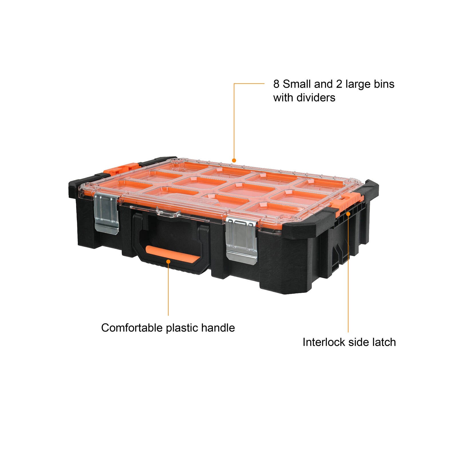 Tactix Heavy Duty Modular Tool Organiser Crate with Carry Handles