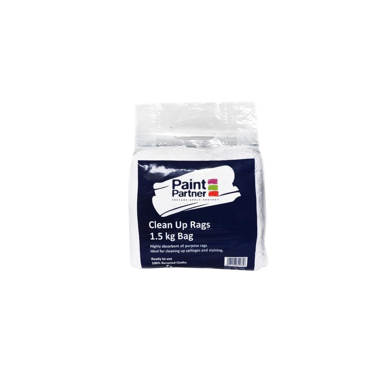White Rags Paint Partner 1.5kg Cleaning Rags 90mm x 250mm White - SuperSaverAU - view 1